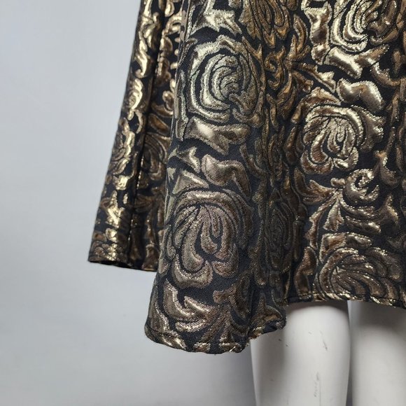 Elegant Black and Gold Floral Dress - Picture 10 of 13